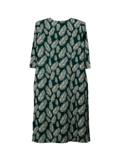 Palm Leaves Long Straight Kurta - Hover Image